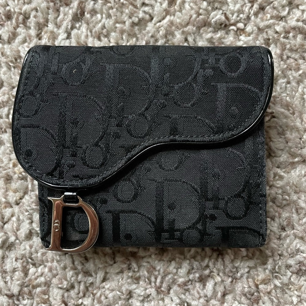 Dior saddle wallet - black monogram - 100% authentic